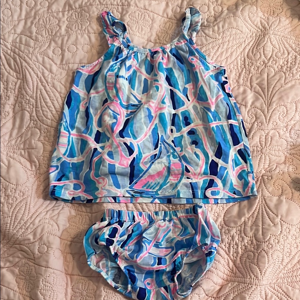 Lilly Pulitzer Kids Dress Set - Blue and Pink